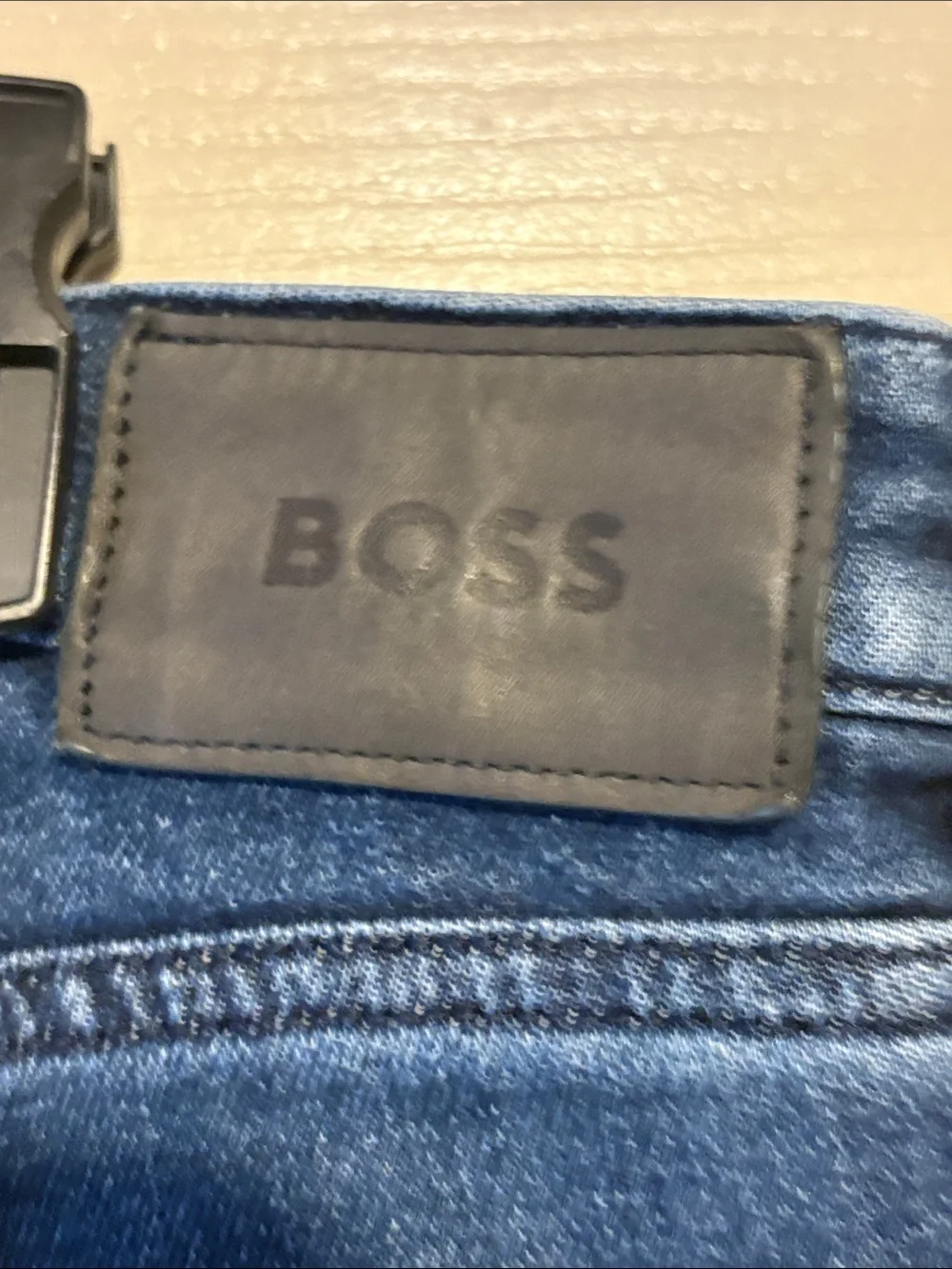 Hugo Boss Men's Straight Leg Jeans in Deep Blue Denim